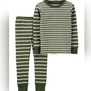 NWT Carter's Striped Green and White Kids Pajamas